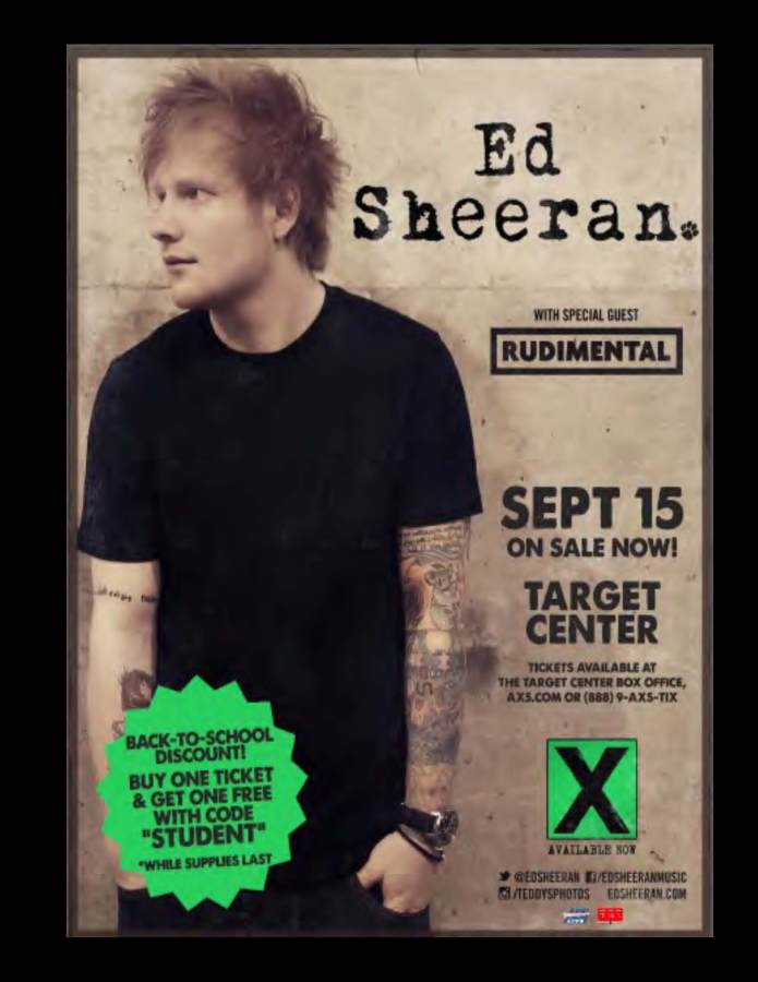 Ed Sheeran to perform at Target Center: offers student discount