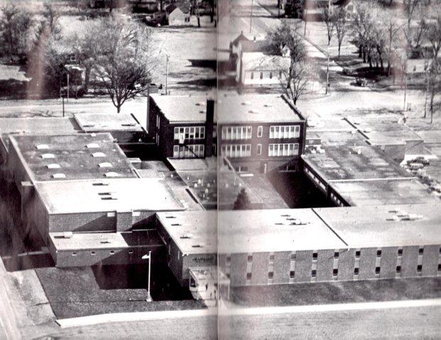 An old photo of SFHS from a yearbook shows how much the school has changed. This is SFHS when it was in the same location as St. Francis Middle School.