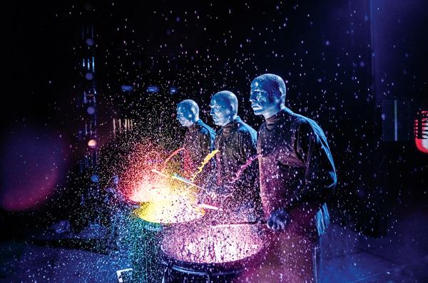 The Blue Man Group performed on December 18 at The Orpheum Theatre in Minneapolis.