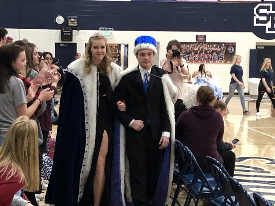 Snow Week Queen Daelyn O’Brien and King Zach Stewart pictured here in their Royal Walk.