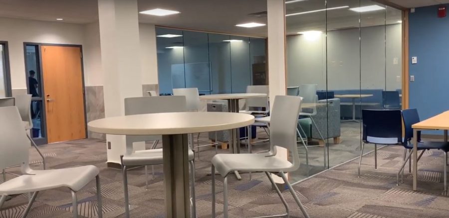 Pictured: The new common area outside of the new Language Arts classrooms at SFHS.