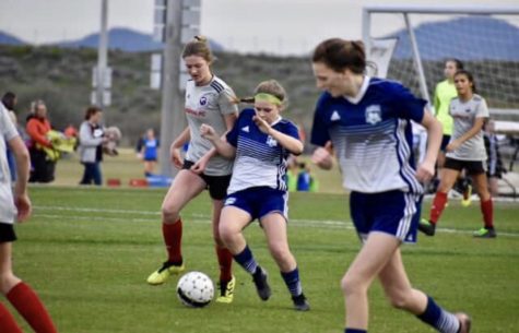 Sydney Olson plays in a soccer tournament in Arizona for her club team.