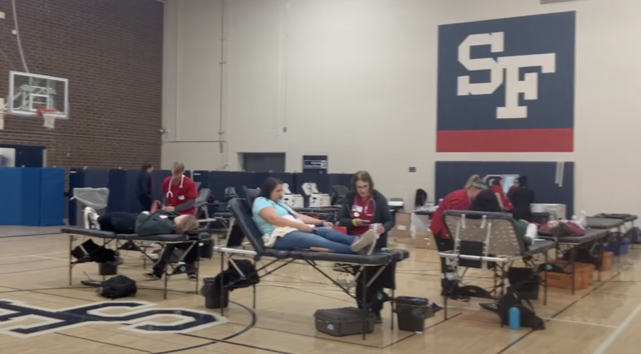 The+SFHS+Blood+Drive+in+the+back+Gym+was+held+on+October+19th.+