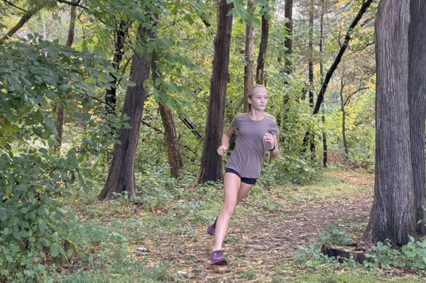 Annie Rolf trains for Cross Country.