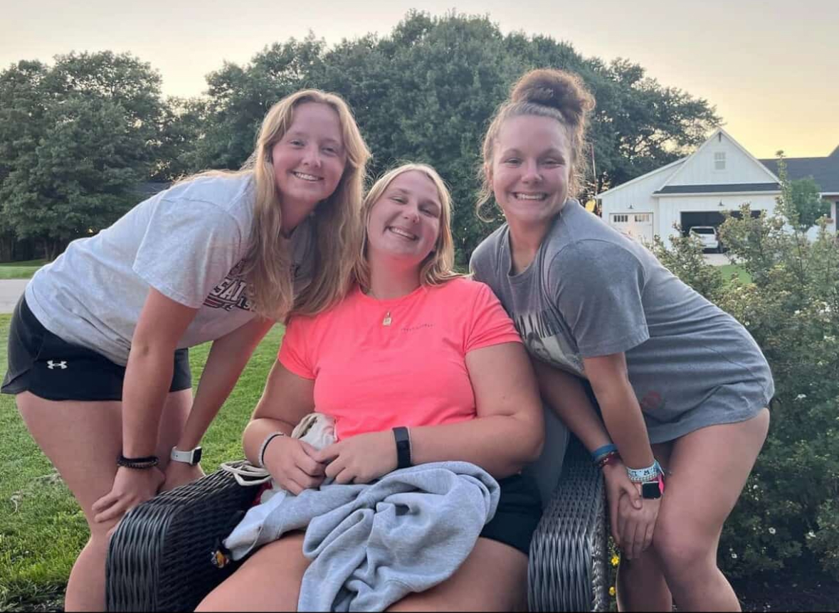 Cassie Betz, Sena Ruid, and Rachel Kopet  at the first FCA meeting