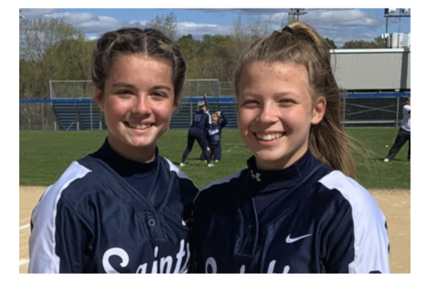 Myana Kiser and Sydney Borchert started their varsity careers with the Saints as 7th graders.